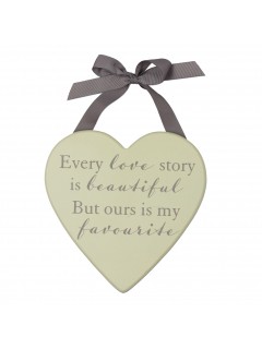 Amore MDF Heart Plaque 20cm - Love Story